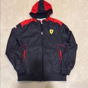 Ferrari Black and Red Jacket with Racing-Inspired Design
